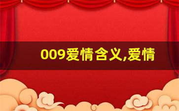 009爱情含义,爱情009代表什么意思