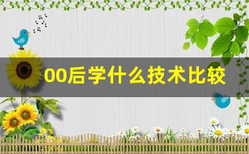 00后学什么技术比较好,30岁了想学个一技之长