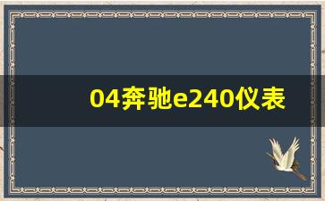 04奔驰e240仪表说明书