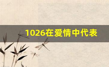 1026在爱情中代表什么,网络上的1026是什么意思