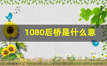 1080后桥是什么意思,1094桥跟1080桥有什么区别