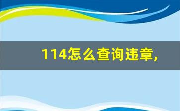 114怎么查询违章,114查违章需要提供什么