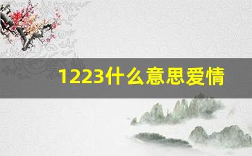 1223什么意思爱情,1223数字吉利吗