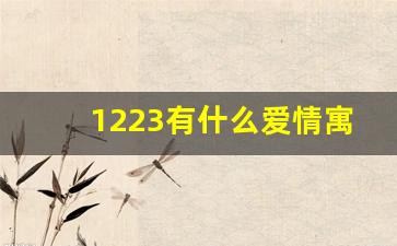 1223有什么爱情寓意吗