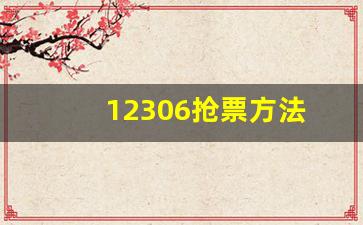 12306抢票方法