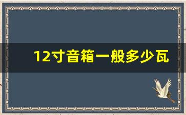 12寸音箱一般多少瓦,4欧100w和8欧100w音量