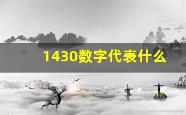 1430数字代表什么意思啊