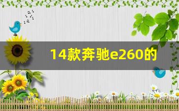 14款奔驰e260的配置,奔驰e300配置参数表