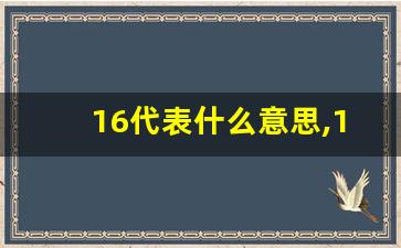 16代表什么意思,16数字在中国吉利吗