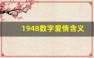 1948数字爱情含义,48数字暗示什么意思