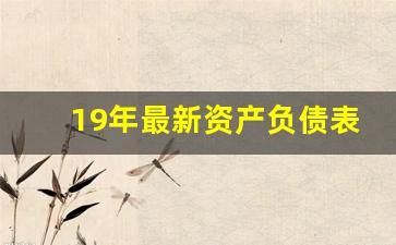 19年最新资产负债表,2020年最新资产负债表