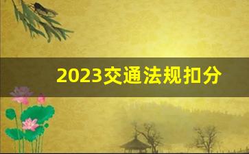 2023交通法规扣分细则,2023交通罚款明细表