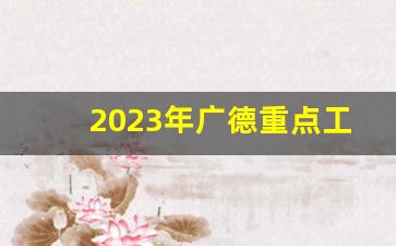 2023年广德重点工程建设,广德市投资超50亿元项目