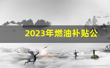 2023年燃油补贴公告,甘肃购车补贴政策