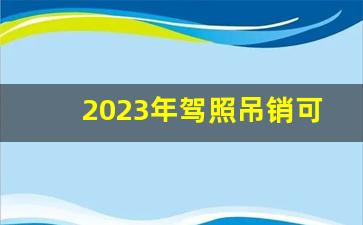 2023年驾照吊销可以恢复吗