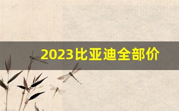 2023比亚迪全部价格表,比亚迪4万左右新车