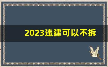 2023违建可以不拆新规,已建完阳光房城管无权强拆