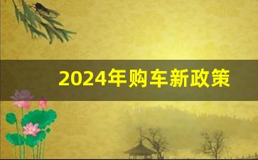 2024年购车新政策