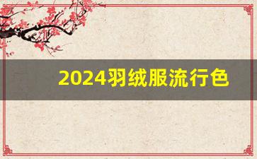 2024羽绒服流行色,最耐看的羽绒服颜色