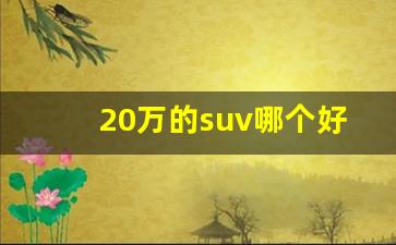 20万的suv哪个好,性价比高的suv20万左右