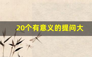 20个有意义的提问大学生思政,大一思政问题提问怎么提