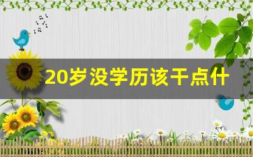 20岁没学历该干点什么,不进工厂做什么比较好