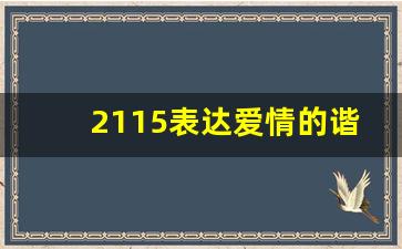 2115表达爱情的谐音是什么,2115爱情寓意