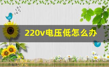 220v电压低怎么办,家里220v电压低怎么办