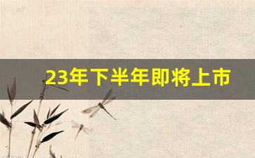 23年下半年即将上市的新车,今年新车上市全部