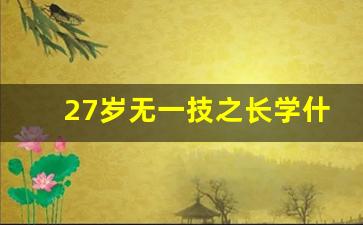 27岁无一技之长学什么好男,一技之长最吃香的行业