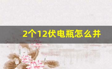 2个12伏电瓶怎么并联成12伏,并联电瓶正确充电方法