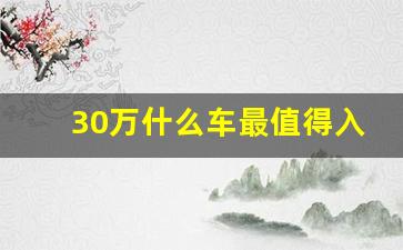 30万什么车最值得入手