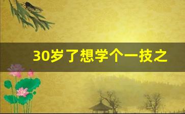 30岁了想学个一技之长,学技术有哪些适合男生热门专业