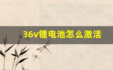 36v锂电池怎么激活修复,电池充不了电如何修复