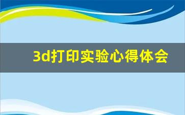 3d打印实验心得体会