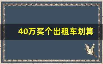 40万买个出租车划算吗,出租车的未来发展趋势