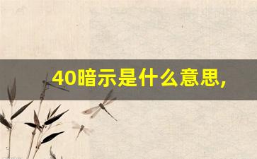 40暗示是什么意思,40是幸运数字吗