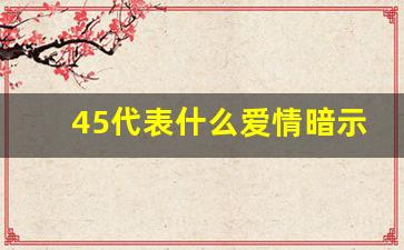 45代表什么爱情暗示