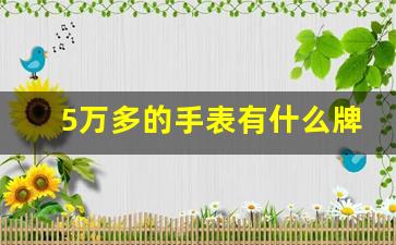 5万多的手表有什么牌子,5万左右公认最好的手表