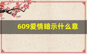 609爱情暗示什么意思