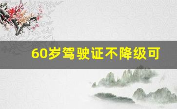 60岁驾驶证不降级可以吗,最新A1证65岁降级