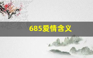 685爱情含义