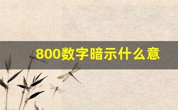 800数字暗示什么意思