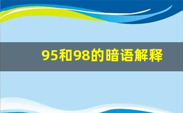 95和98的暗语解释,95全套是包含几项