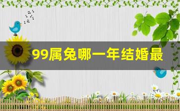 99属兔哪一年结婚最好