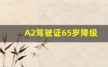 A2驾驶证65岁降级,大货车延迟到65岁2023