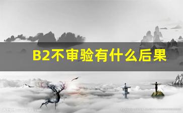 B2不审验有什么后果吗,b2扣了6分怎么恢复