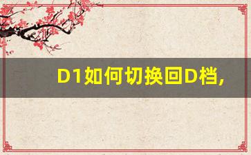 D1如何切换回D档,行驶时D档变成D1D2D3D4