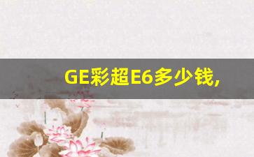 GE彩超E6多少钱,做彩超多少钱一次