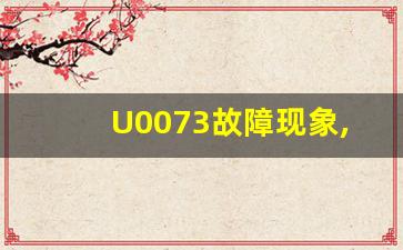 U0073故障现象,u0073故障检查哪里